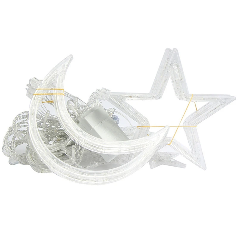 

Curtain Lights Christmas Led String Fairy Lights Moon Star Garlands Lamp for Wedding Holiday Party Decoration