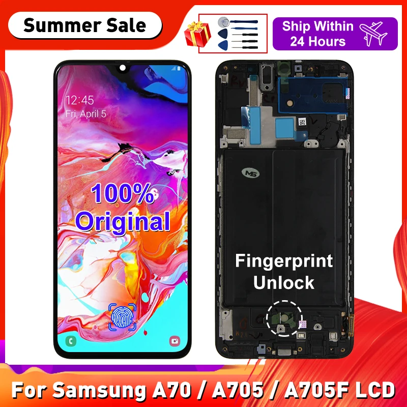 ЖК-дисплей для Samsung Galaxy A70 сенсорный экран с дигитайзером A705 2019 запасные части |
