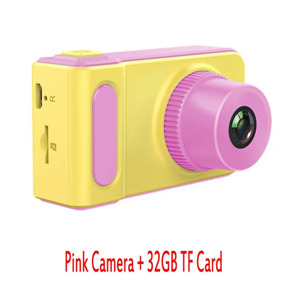 32GB Pink B Детская цифровая камера, игрушки для детей, подарки на день рождения, мини 1080P проекционная видеокамера, рождественский подарок для маленьких девочек и мальчиков - Цвет: 32GB Pink B