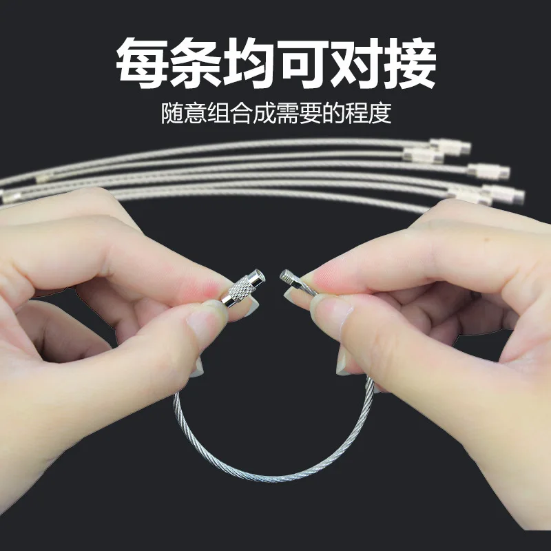 EDC брелок тег веревка из нержавеющей стали провод для ключей цепочка карабин