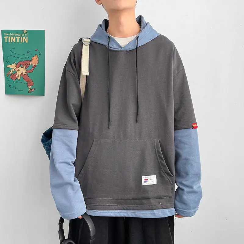 

Casual men's spring and autumn new top hood fashion loose clothes student men's thin shirt Hoodie sweatshirt designer sweatshirt