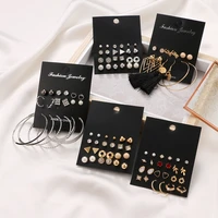 umka bohemian womens earrings set pearl crystal stud earrings for women fashion jewelry 2021 geometric heart stud earrings