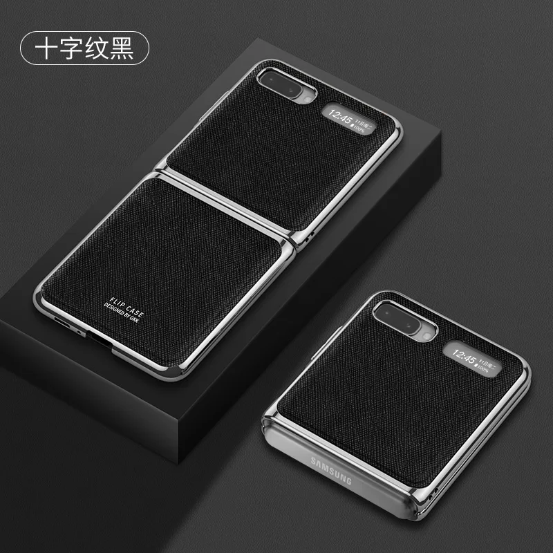 

New Case for Samsung Galaxy Z Flip 5g Plain Skin Samsung Galaxy Z Flip Case GKK Fold Case Foldable feminine pattern Cover