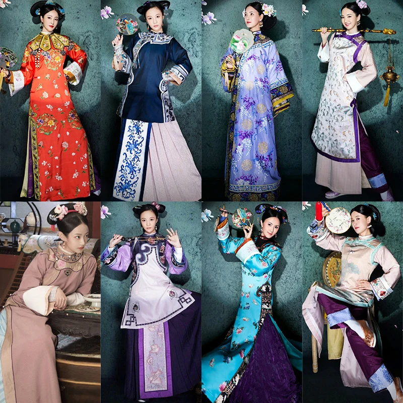 Маскарадный костюм ханьфу для женщин Древнего Китая династии Цин королева