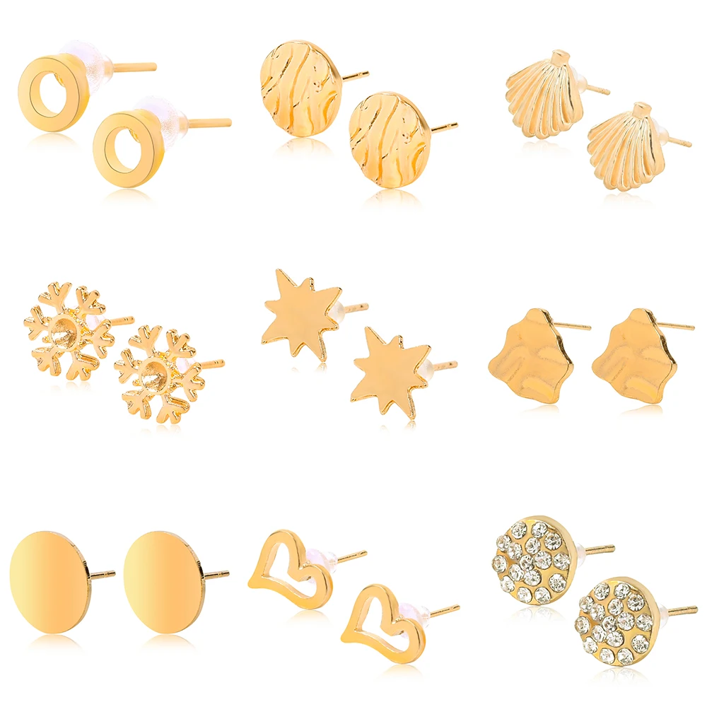 Горячая Распродажа женские серьги в виде раковины Cowrie золотистые геометрические