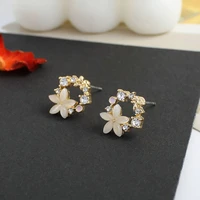 korean earrings fashion jewelry statement earrings simulation pearl flower butterfly earrings for women jewelry gifts