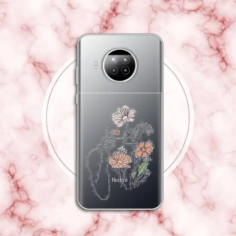 

Funny Abstract Women Face Line Phone Case Transparent for Xiaomi Redmi note 10 t 8 9 pro lite 11