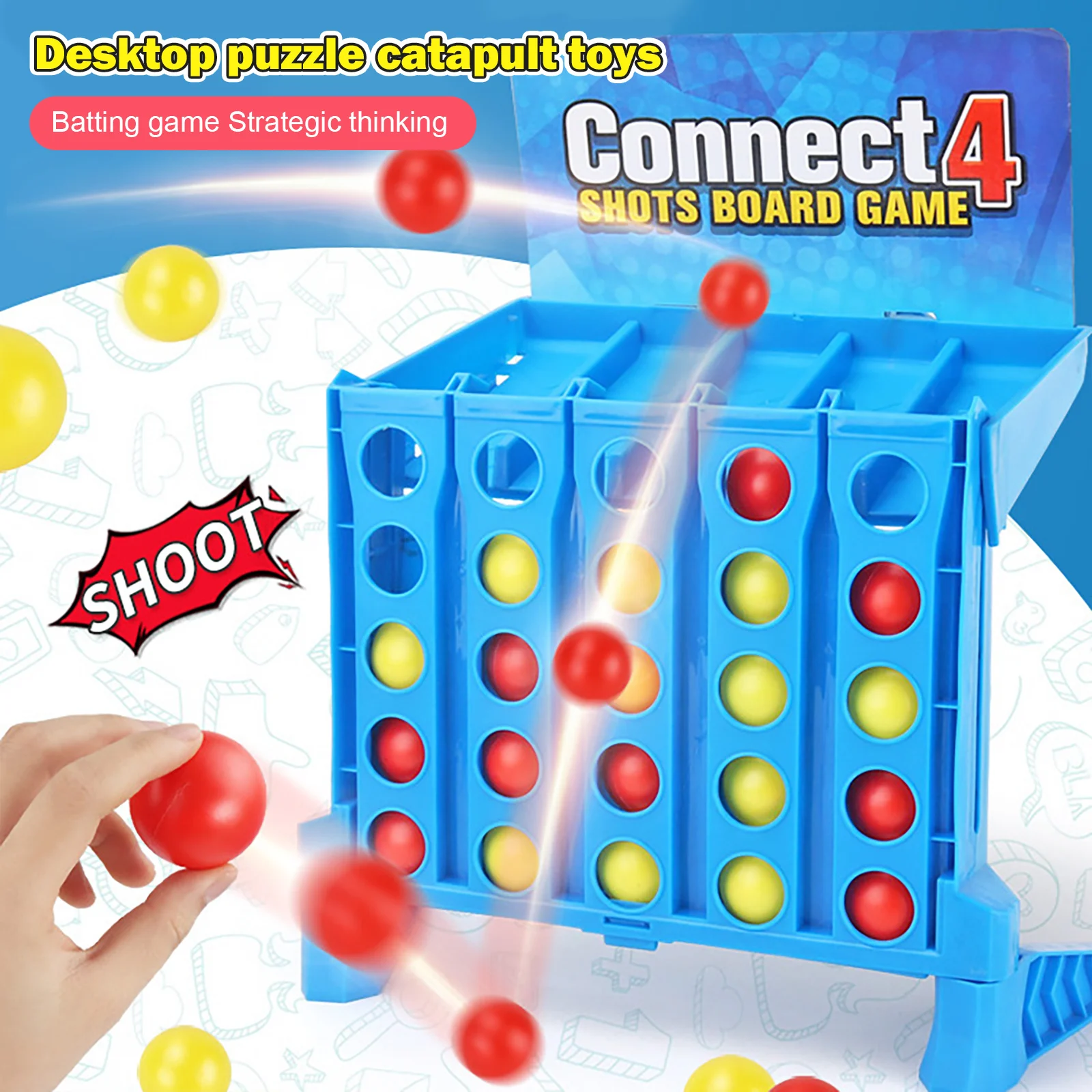 

Bouncing Linking Shots Connect 4 Shot Game Board Game Entertainment Educational Puzzle Toy Bouncing Game Parent-Child Table Game