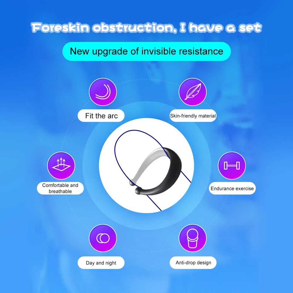 Новинка 2 шт. силиконовый мужской крайней плотью корректор для члена кольцо