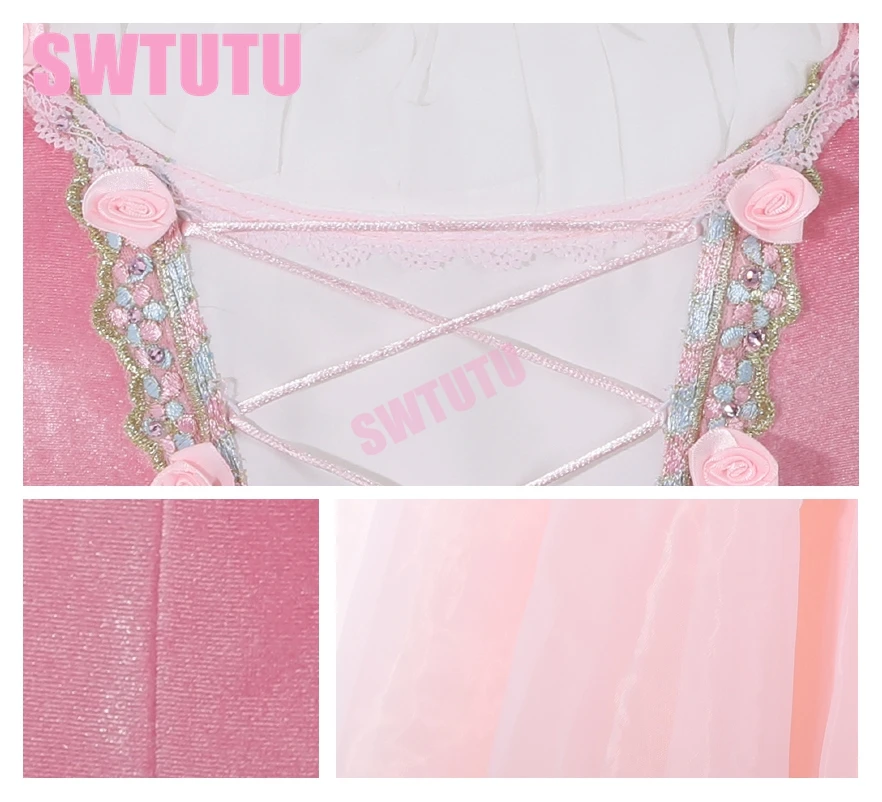 Розовое балетное платье-пачка для девочки-крестьянки горничной Романтическое