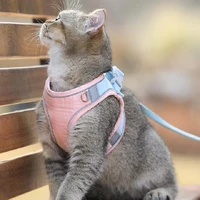 pet cat toys cats collar outdoor dog traction rope for walking cats comfortable pet cat vest harness and leash set