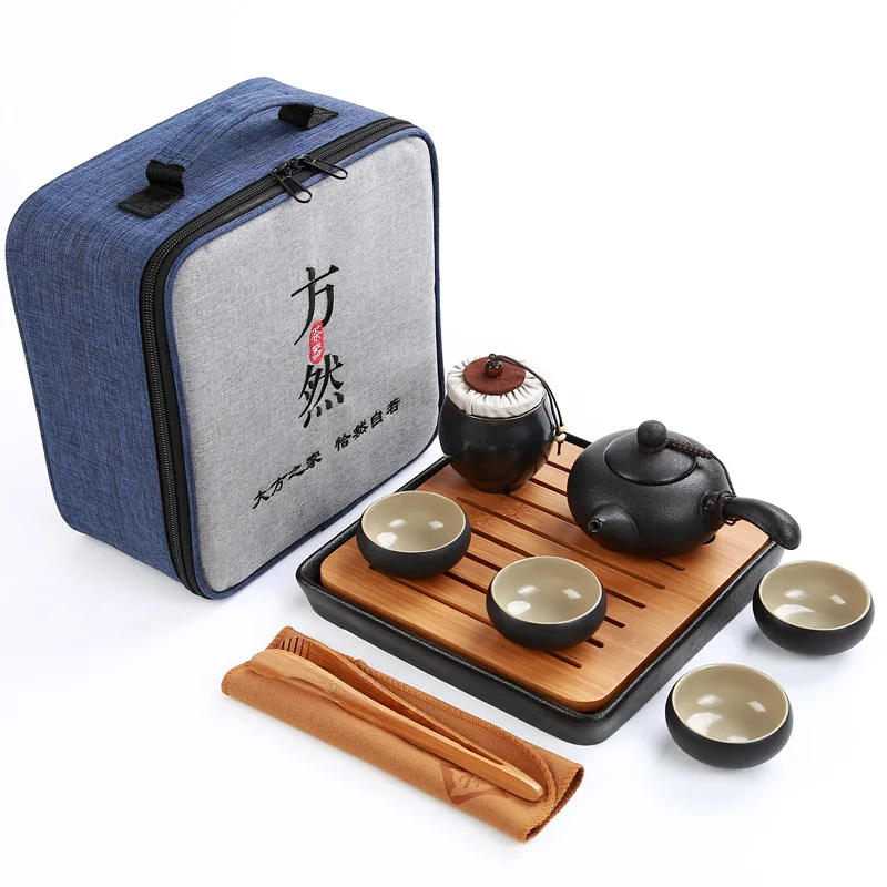 Китайский дорожный чайный набор керамический портативный горшок фарфоровый