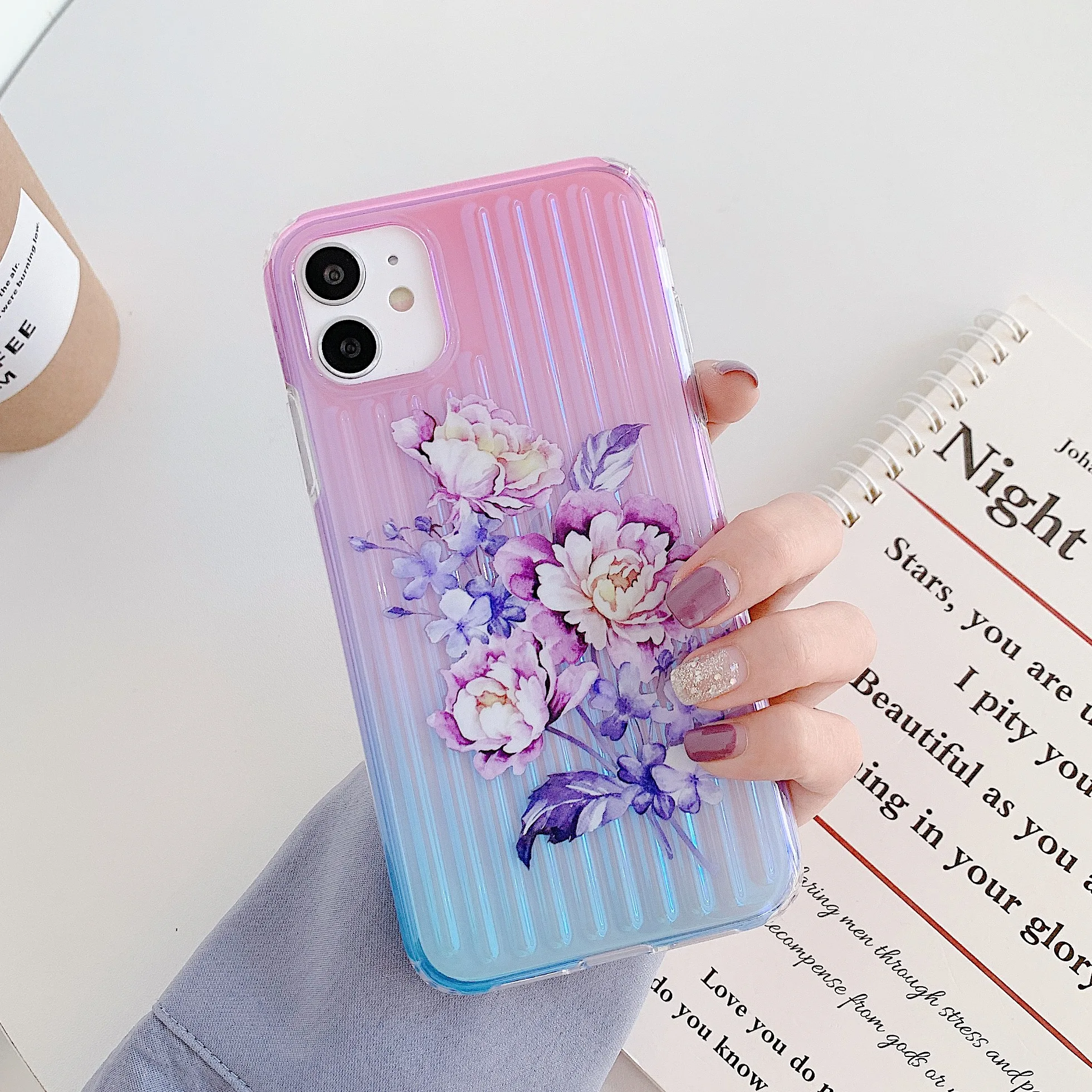 Блестящий чехол с градиентными цветами для телефона iPhone 7 8 Plus 10 11 Pro Max X XR Xs SE 2020