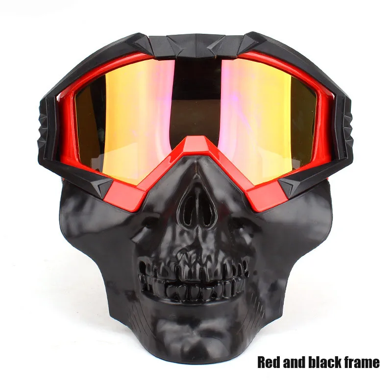 Red black frame Съемная мотоциклетная тактическая маска для глаз мото Ветер Пыль Защита от гоночного велоспорта шлем защитная маска для глаз анти-УФ - Цвет: Red black frame