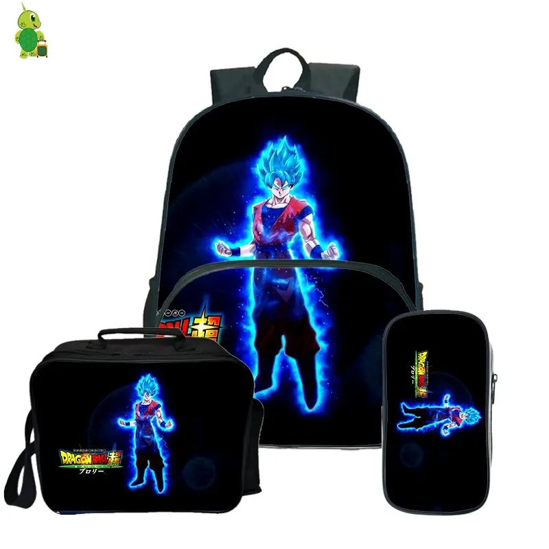 11 Dragon Ball Z Broly рюкзак Карандаш Чехол школьные сумки для подростков, для мальчиков и девочек, обед рюкзак 3 шт./компл. Детский рюкзак для путешествий - Цвет: 11