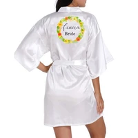 personalized bridal shower gift pijama wedding kimono bride robe sleepwear bridesmaid robes bathrobe dress gown