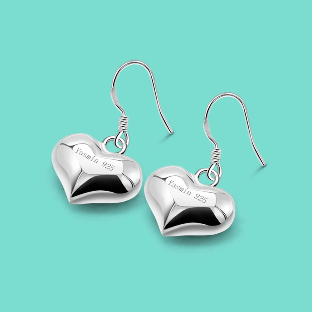 Женские серьги подвески из серебра 925 пробы с сердечками|Серьги-подвески| |