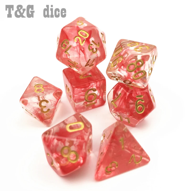 42 шт./пакет многогранные Туманность кости для игра DnD плюс сумка d4 d6 d8 d10 d12 d20