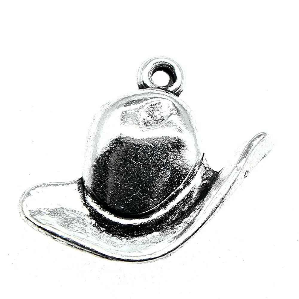 

Charms For Jewelry Making 5pcs Hat Charms 23x20mm Antique Silver Planted