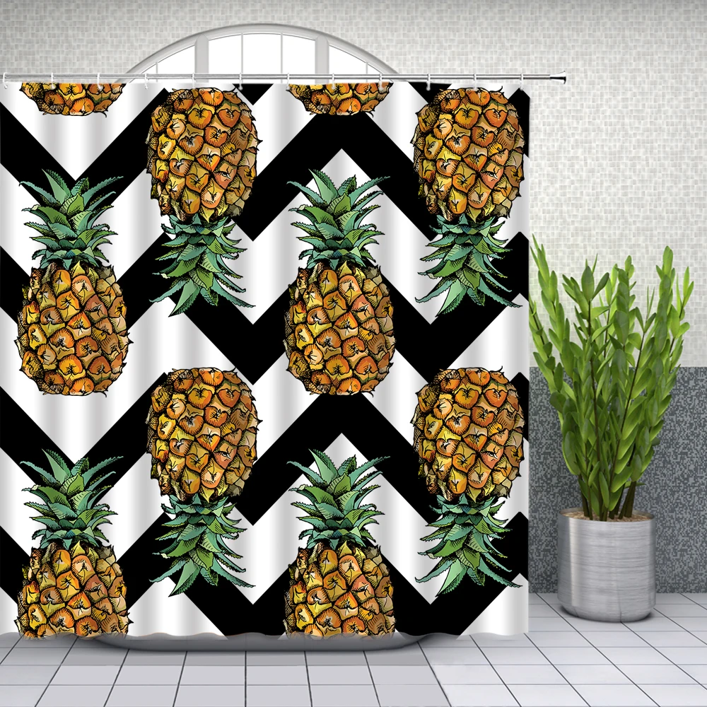 Ананасовая занавеска для душа декор ванной комнаты акварельные фрукты домашняя