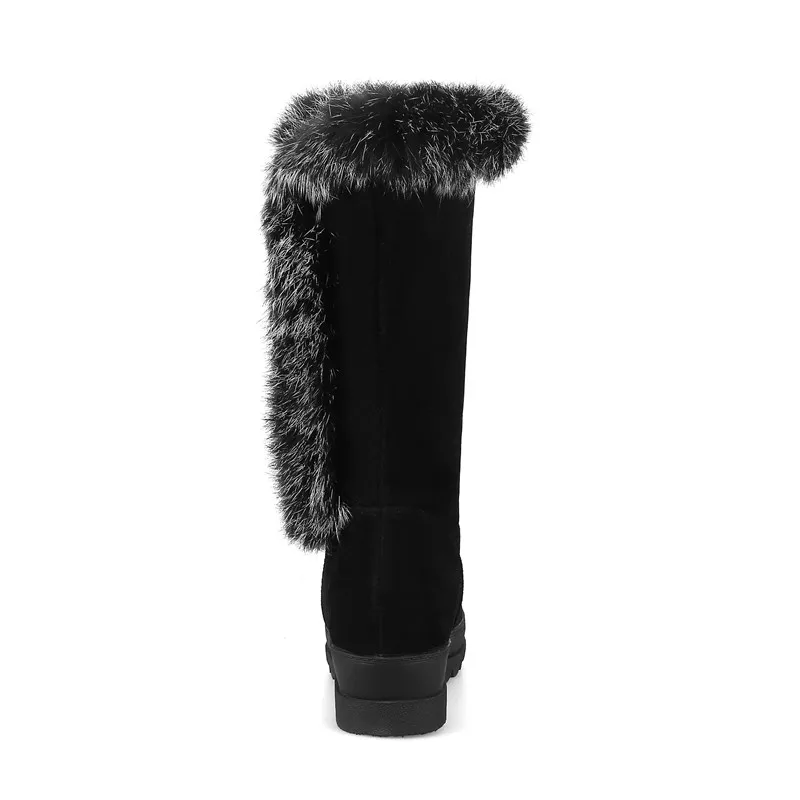 MEMUNIA/2020 г. Большие размеры 44 женские сапоги до середины икры зимние из флока на