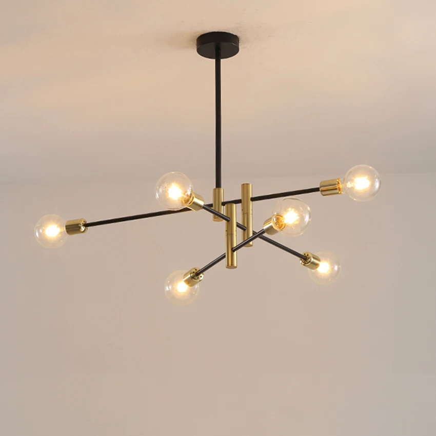 Скандинавская люстра из кованого железа постмодерн 4-6 насадок E27 Подвесная лампа