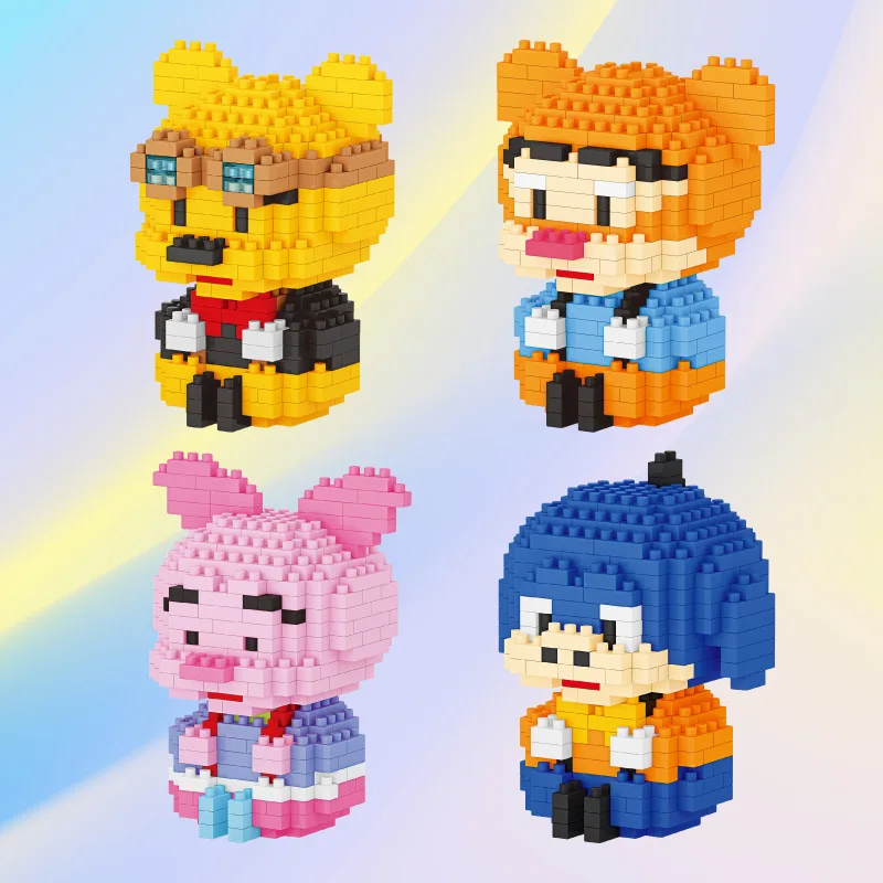 

Mini Classic Bear 3D Model Building Blocks Cartoon Animal Piggy DIY Miniature Building Blocks Assembled Children's Toy Gifts