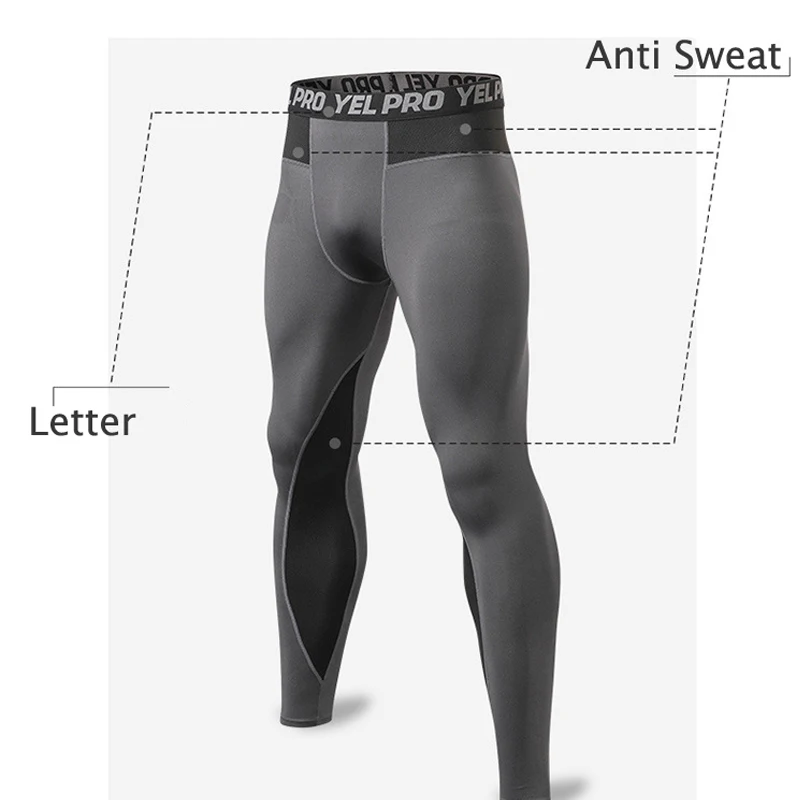 Autumn Men Casual Pants Running Tights Sportswear Solid Sweat Pant Pro Skinny Compression Gym Fitness Athletic Trousers XXL | Мужская