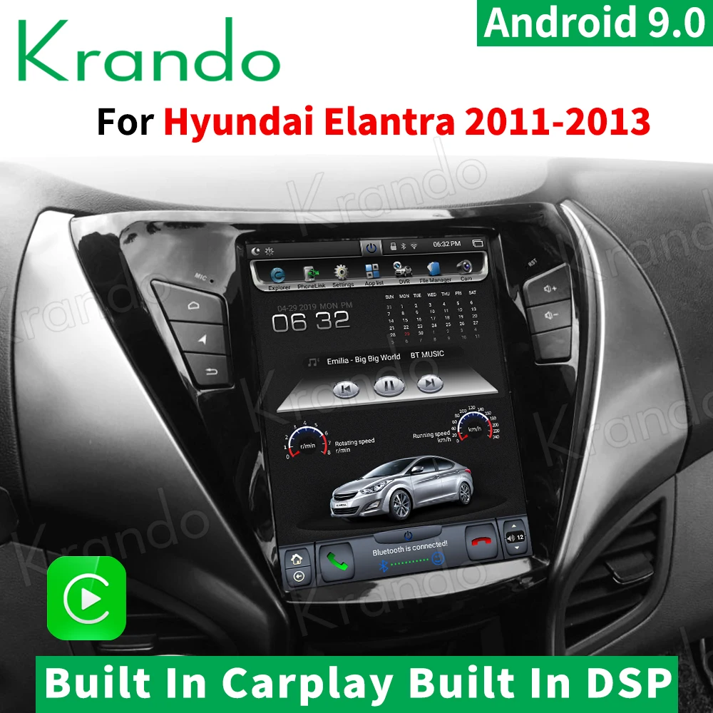 Вертикальный автомобильный DVD проигрыватель Krando Android 9 0 10 4 дюйма Тесла для Hyundai