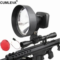 7 super bright 4500lm rifle mounted spotlight powerful 55w hid scope mounted spotlight adjustable beam spot flood weapon light