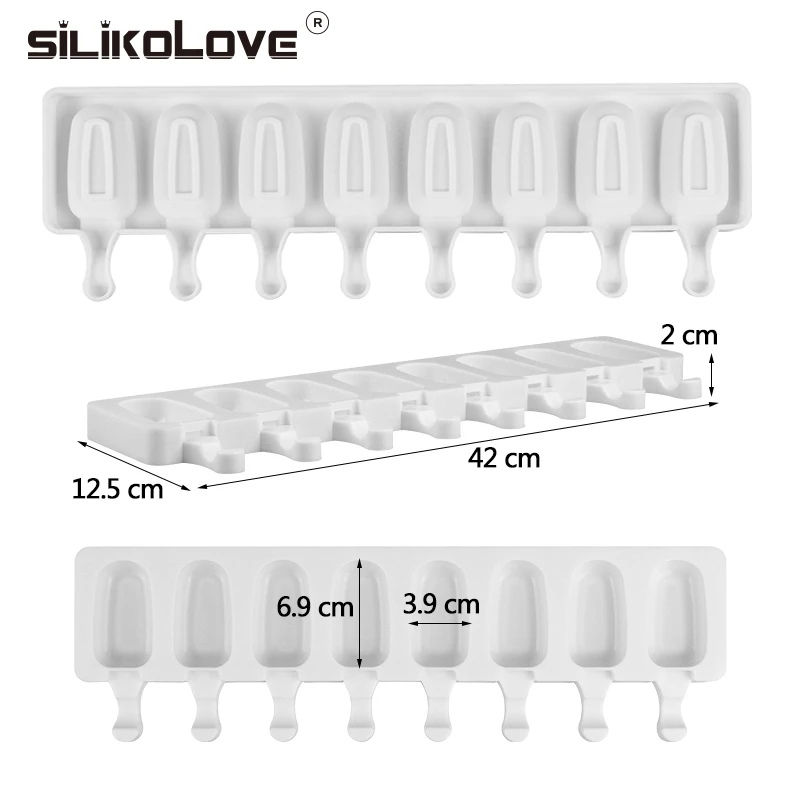 Силиконовая форма SILIKOLOVE для мороженого 8 ячеек сделай сам домашнего фруктового