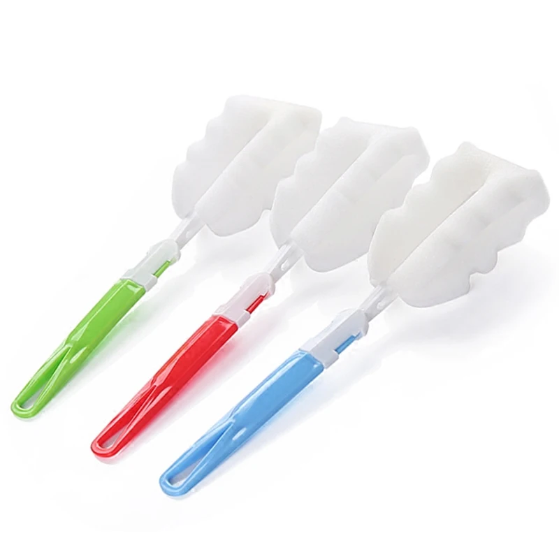 

2pcs Kitchen Cleaning Tool Sponge Brush For Wine Glass Bottle Coffe Tea Glass Cup Color Random New 2021