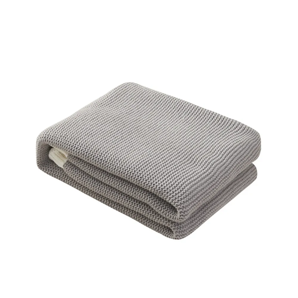 

Knitted Thread Blanket for Outdoor Travel Airplane Sofa Bed Throw Blankets with Air Conditioned Blankets 130x170cm