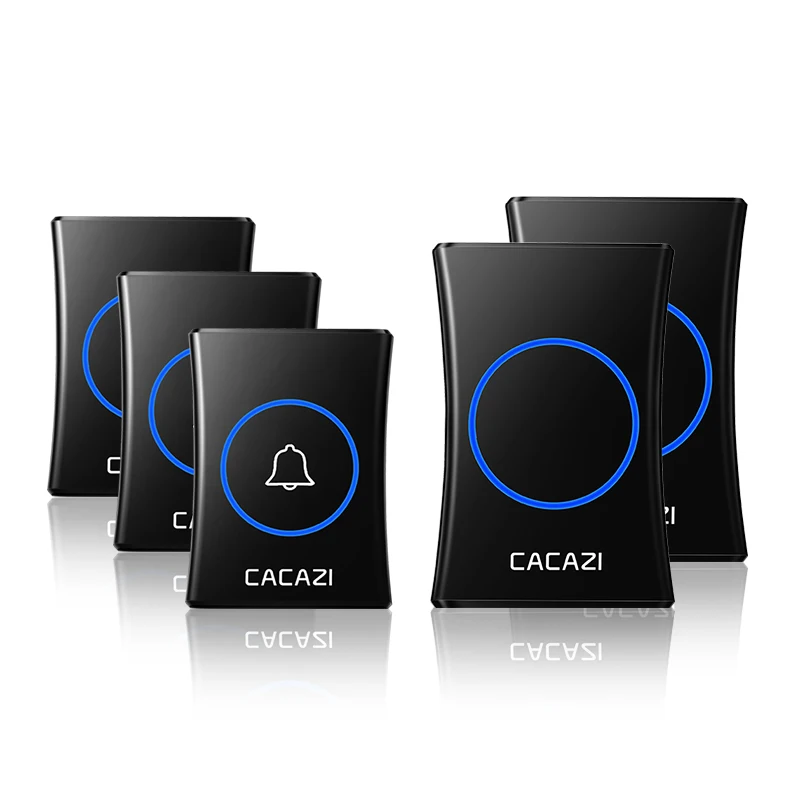 

CACAZI Intelligent Waterproof Wireless Doorbell 3 4 Button 1 2 3 Receiver US EU UK AU Plug Home Cordless Call Bell 300M Remote
