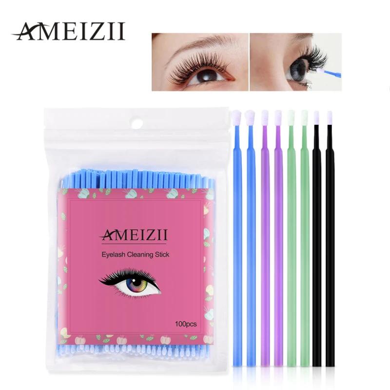 

100 Pcs Cotton Buds Cosmetic Cotton Swab One Time Eyelash Cotton Swab Easy To Carry Sanitary Paper