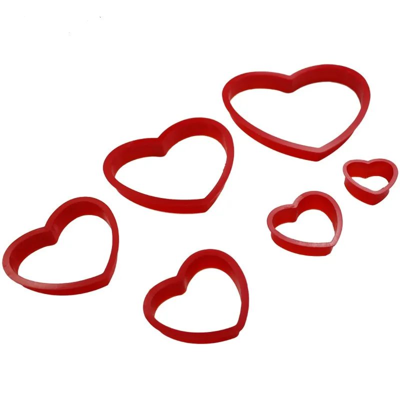 6 шт./компл. форма для торта с красным сердечком печенья нож жарки хлеба пресс