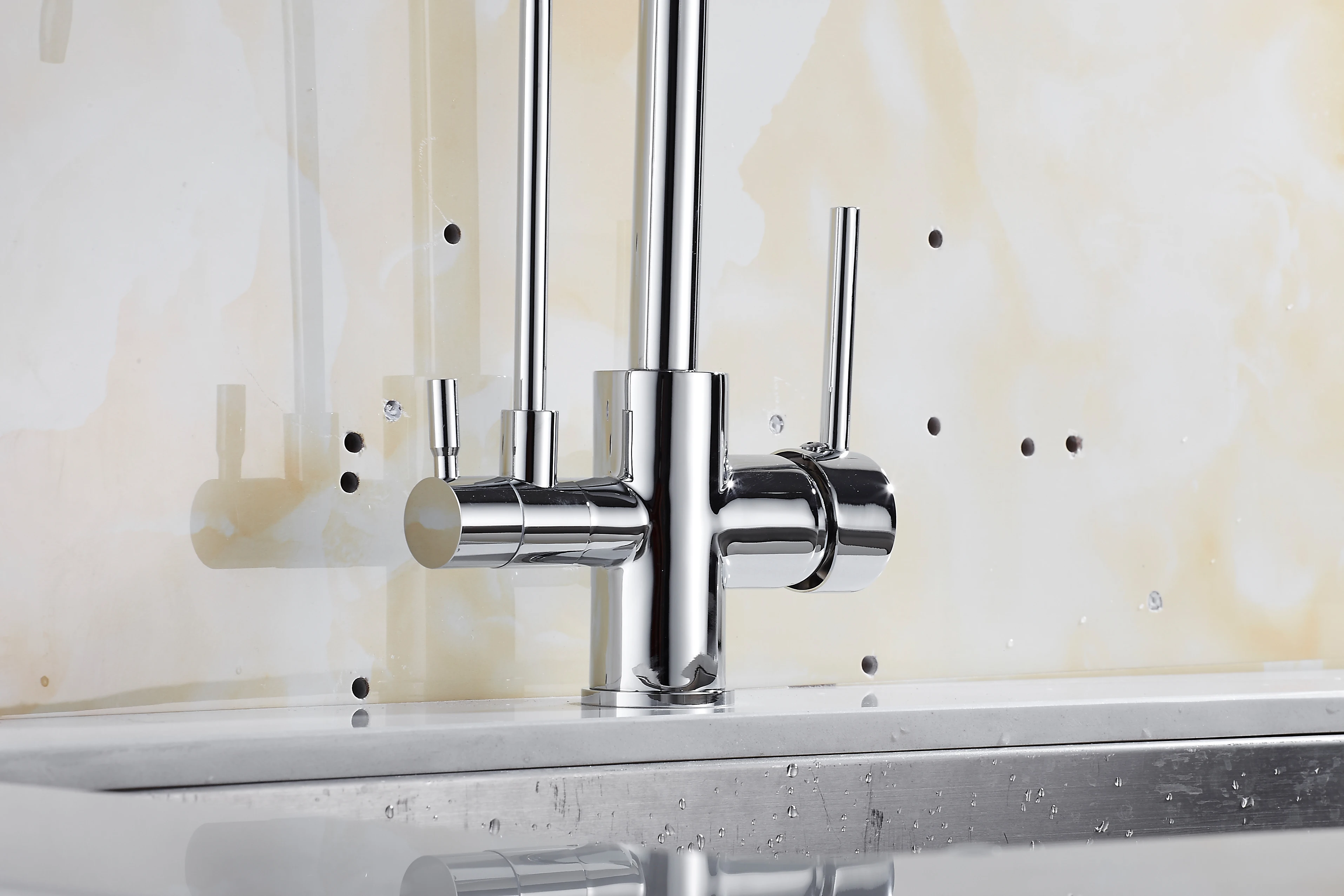 FOHEEL кухонный кран с одной ручкой одним отверстием поворотная ручка 360 градусов