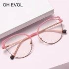 Женские компьютерные очки OH EVOL, брендовые дизайнерские очки кошачий глаз, металлическая оправа, линзы с блокировкой сисветильник, современные женские очки