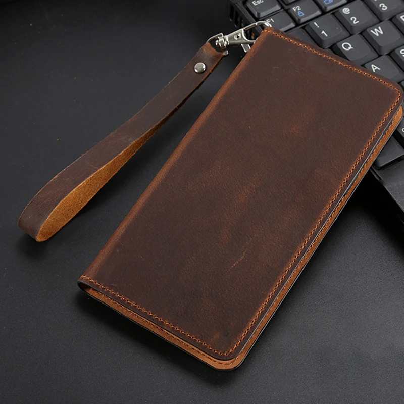 

Genuine Leather Phone Flip Case For Huawei P10 P20 P30 Lite P40 Mate 10 20 30 40 Pro Plus Y6 Y7 Y9 2019 Natural Cowhide Cover