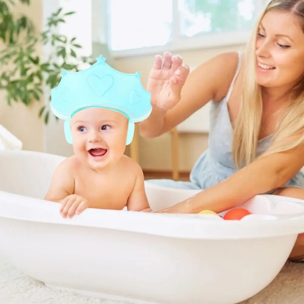 

Kids Shampoo Cap Ear Protective Cap Soft Shower Cap Bath Hat Adjustable Baby Swim Cap Bath Shampoo Eye Protection Head Shower