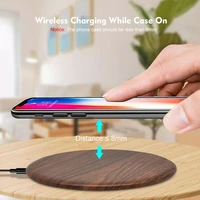 15w wood qi wireless charging pad for samsung huawei xiaomi mix 9 iphone fast wireless charger with charging indicator