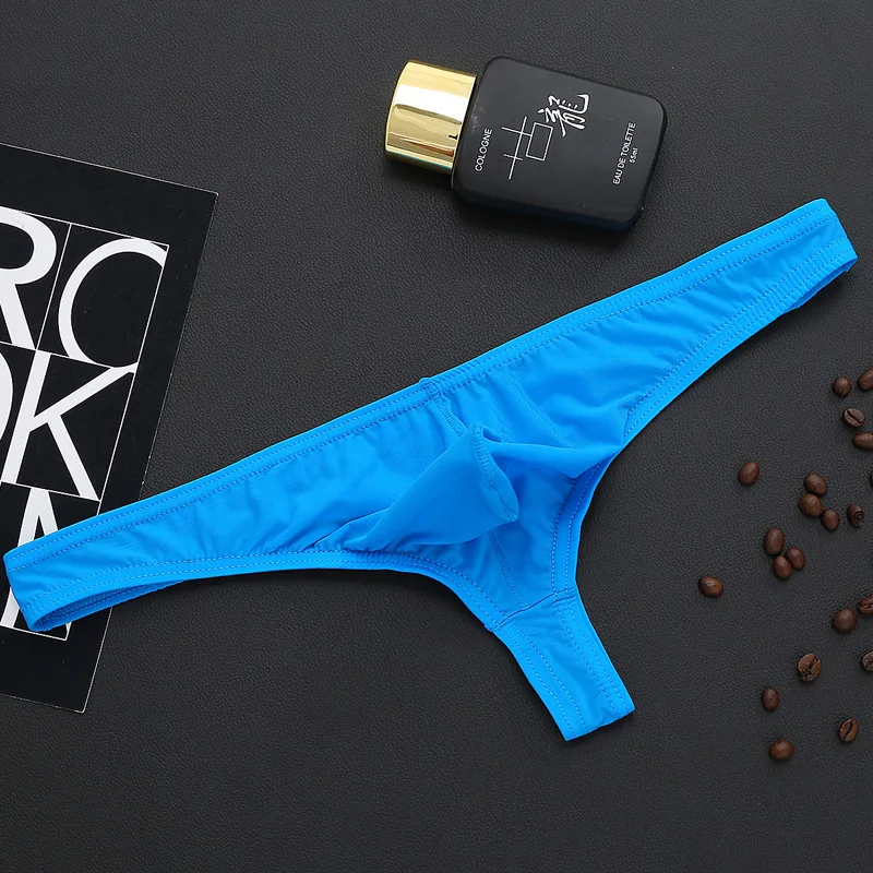 6 цветов сексуальные мужские g стринги Нескользящие ice silk cueca брендовые прозрачные