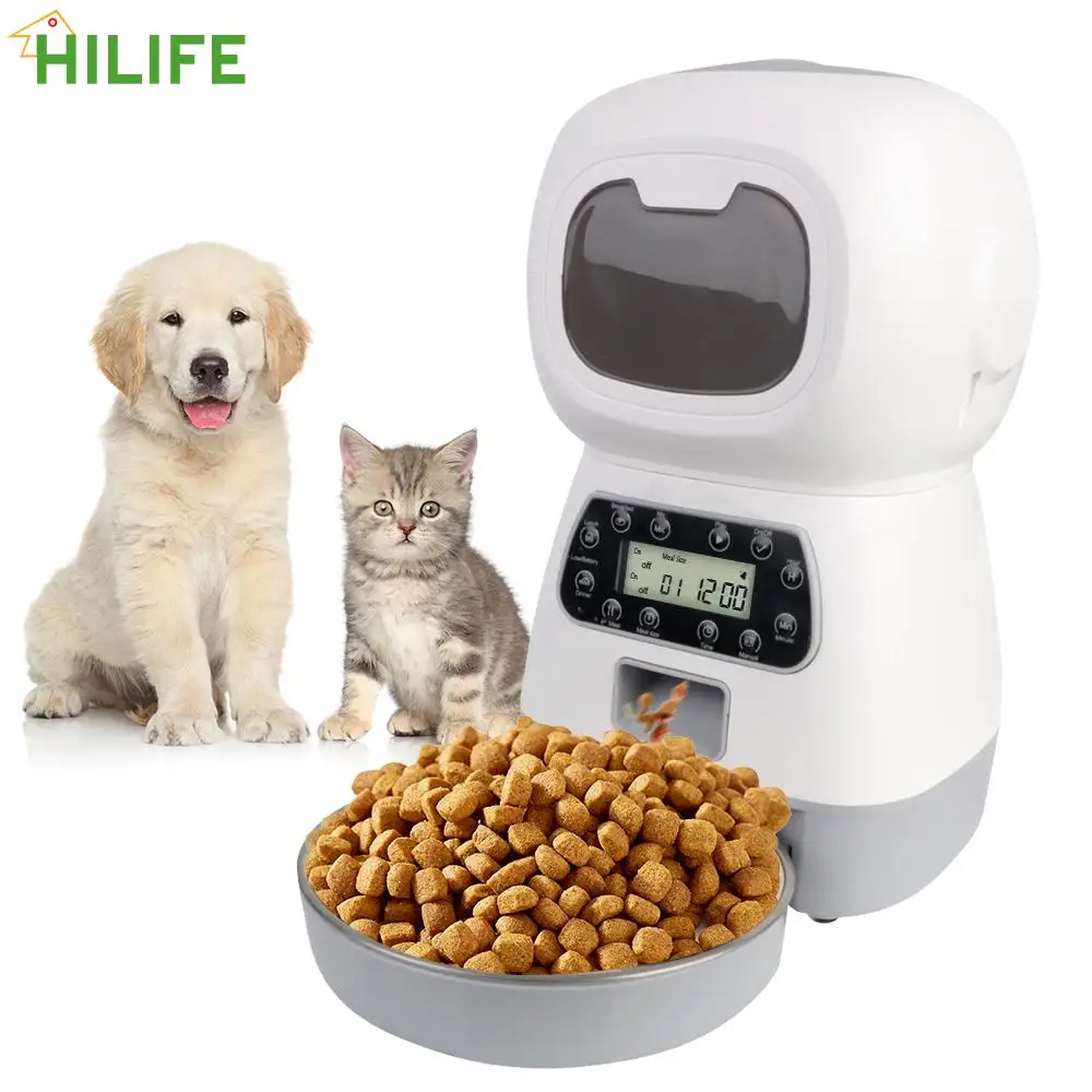 

Automatic Timer Pet Feeder EU Plug Pet Supplies 3.5L Stainless Steel Bowl For Cats Dogs 2 Ways Power Supply Smart Food Dispenser