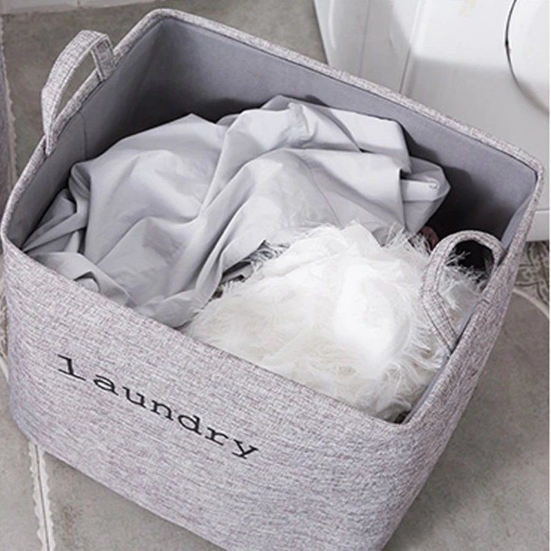 Корзина для хранения из толстого хлопка и льна домашняя корзина грязной одежды