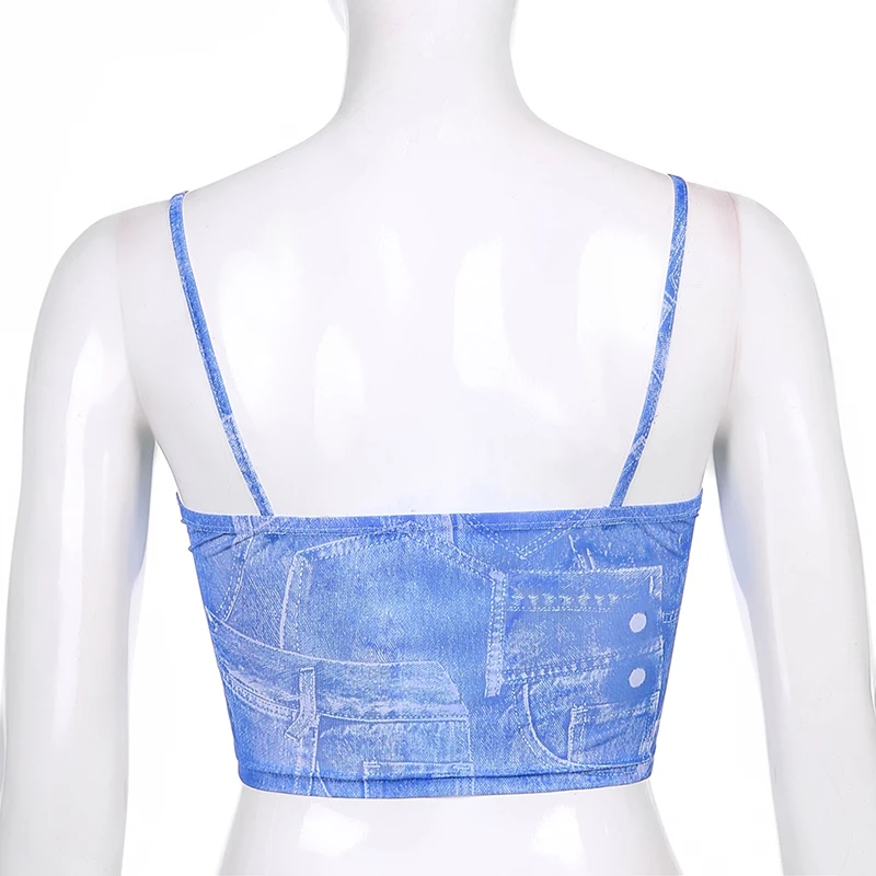 

HEYounGIRL Print Lace Mesh Sexy Tanks Camis Ladies Fashion Transparent Sleeveless Crop Tops Y2K Summer Camisole Streetwear 2021