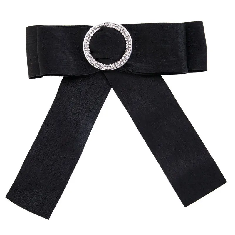 Трендовые большие круглые стразы броши бант булавка лента цветок ткань женские