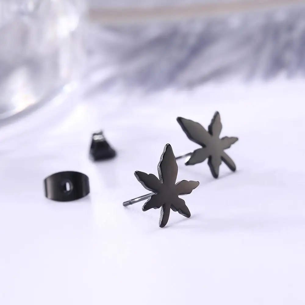 Женские серьги-гвоздики LIKGREAT серьги из нержавеющей стали в виде кленового листа