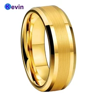 men women wedding ring tungsten carbide ring with bevel edges polished brushed 8mm comfort fit