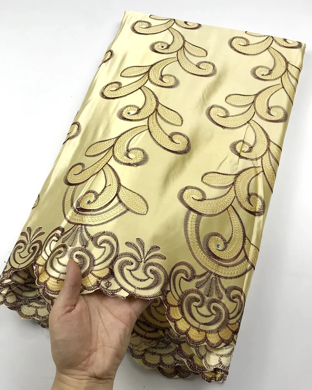 Последняя нигерийская кружевная ткань 2019 Высокое качество Зеленый цвет