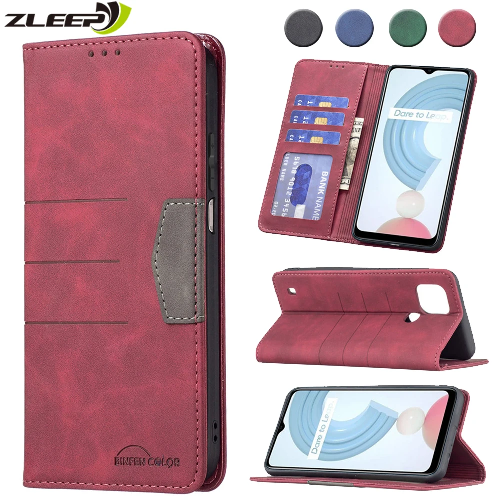 

Retro Wallet Leather Case For OPPO A95 A74 A54 A92 A52 A72 A7 A55 A53 A15 A16 S 5G F19 Pro Plus Realme C21 C20 C25 C15 C12 Cover